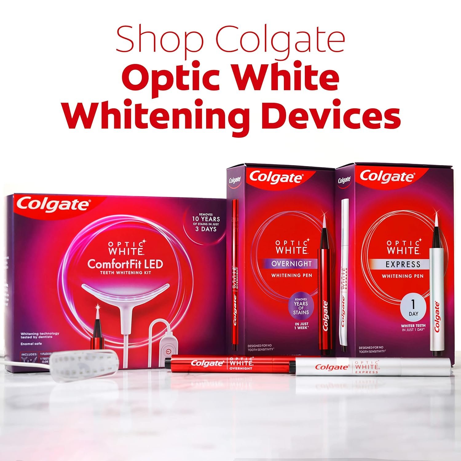 Colgate Optic White Overnight Teeth Whitening Pen, Teeth Stain Remover to Whiten Teeth, 35 Nightly Treatments