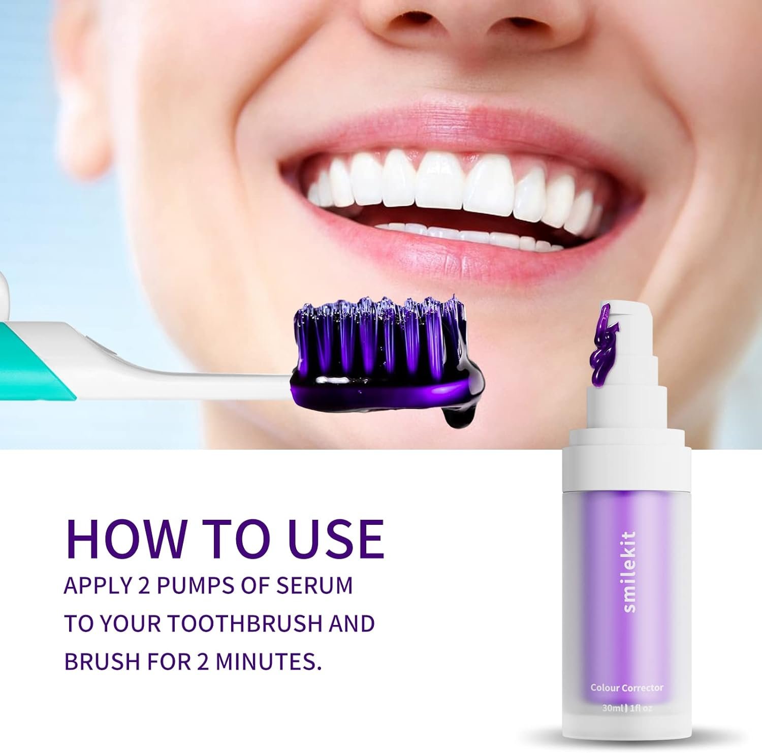 Purple Teeth Whitening, Purple Toothpaste for Teeth Whitening, Purple Toothpaste, Tooth Stain Removal,Teeth Whitening Booster, Teeth Whitener