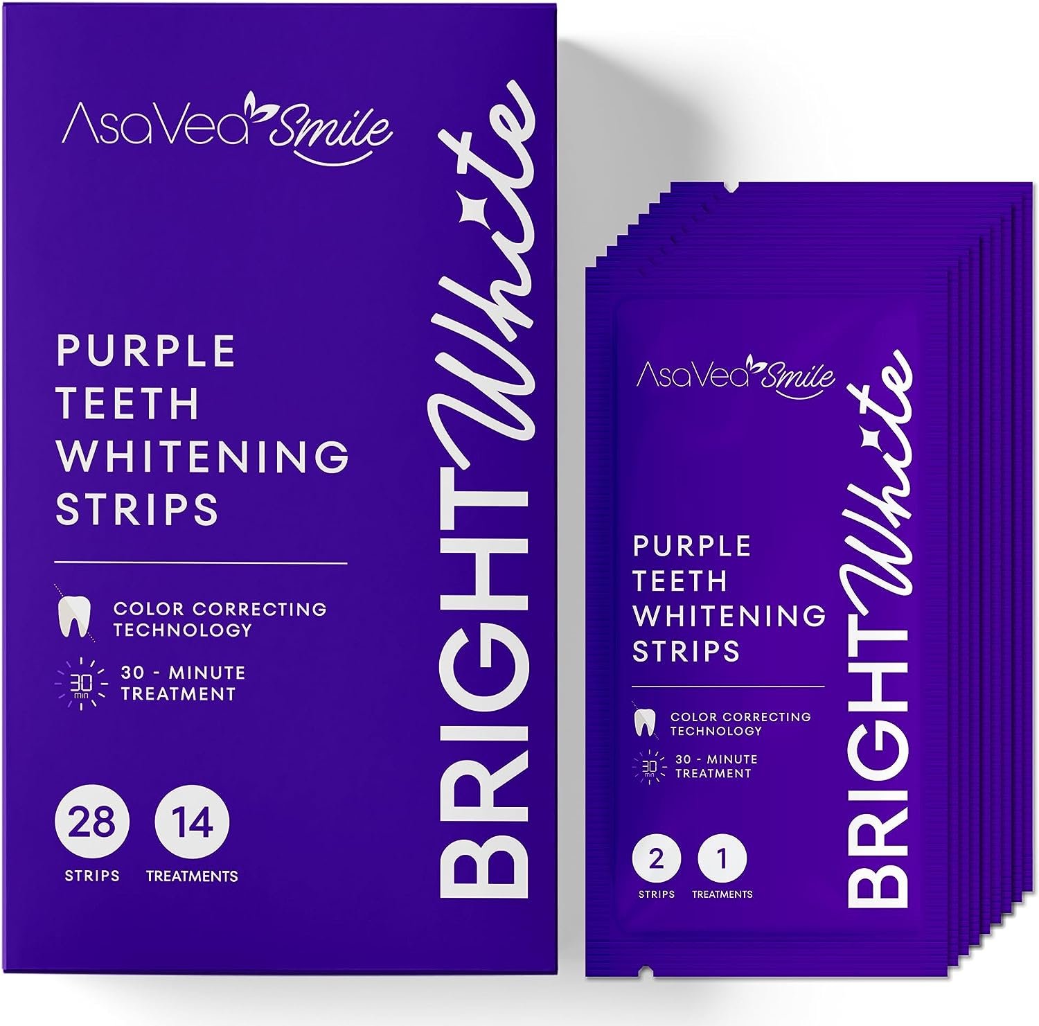 Purple Teeth Whitening Strips for Teeth Whitening, Teeth Whitening Without The Sensitivity, Enamel Safe Teeth Whitening Strips for a Brighter Smile, 28 Strips