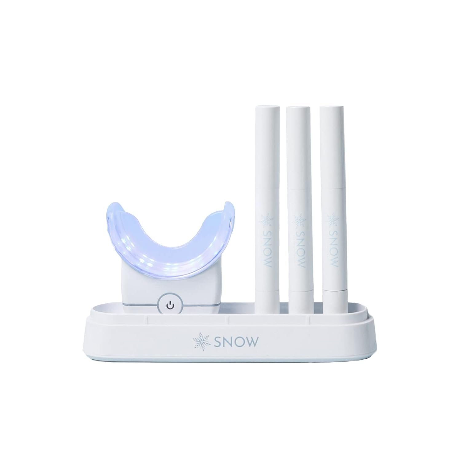 Snow Limited Edition Teeth Whitening Wireless Kit, Teeth Whitening Kit with LED Light, Water-Resistant Whitening Kit, 3 Whitening Wands and Wireless LED Mouthpiece, Ultra-Portable Whitener - (White)