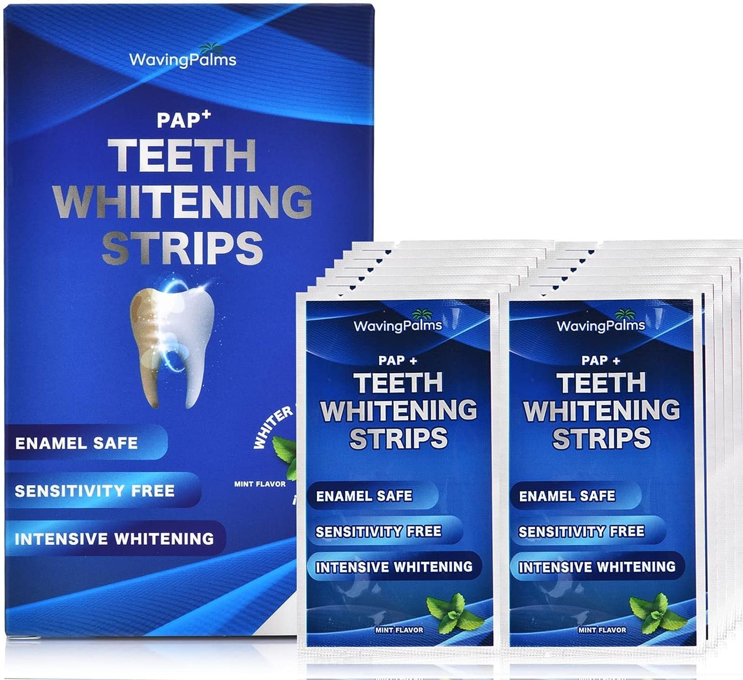 Teeth whitening Strip, 28 Sensitivity Free Whitening Strips, Peroxide Free, 14 Treatments for Teeth whitening, Professional and Safe Teeth whitening Strips